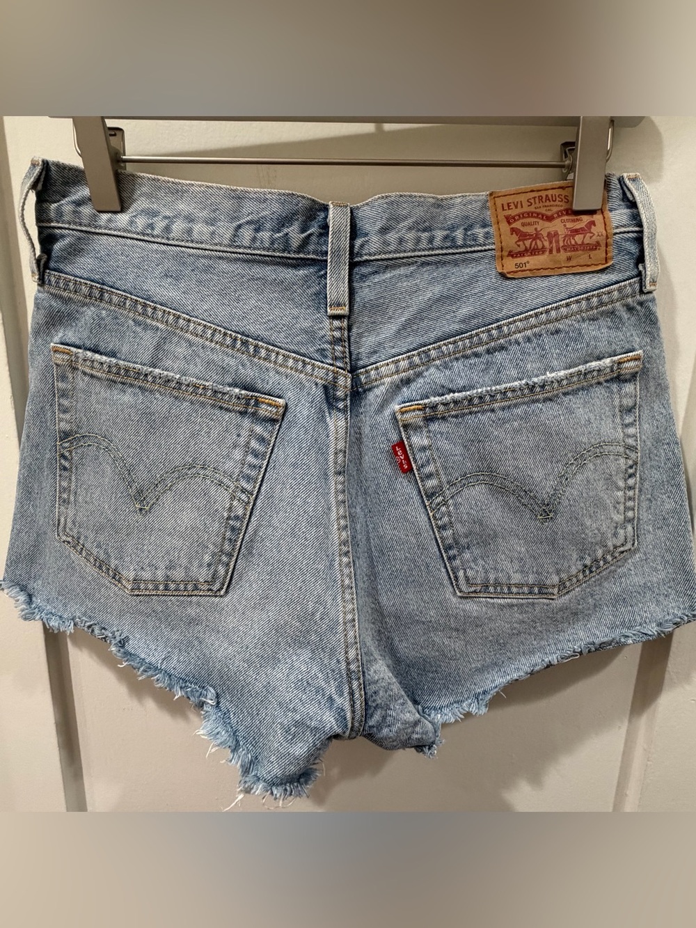 Levi's 501 Light Wash Denim Shorts - Picture 2 of 6